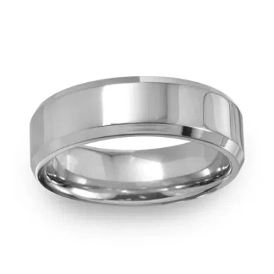 Modern Bride Mens 7mm Titanium Wedding Band In Transparent
