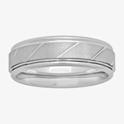 Modern Bride Mens 7mm Tungsten Wedding Band In Gray
