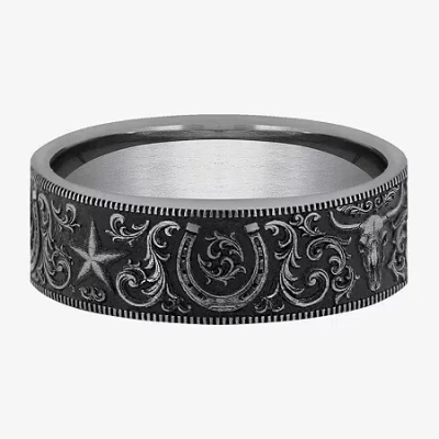 Modern Bride Mens 7mm Tungsten Wedding Band In Gray
