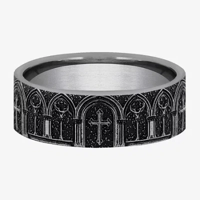 Modern Bride Mens 7mm Tungsten Wedding Band In Gray