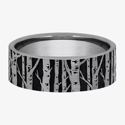 Modern Bride Mens 7mm Tungsten Wedding Band In Gray
