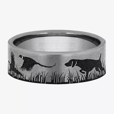 Modern Bride Mens 7mm Tungsten Wedding Band In Gray