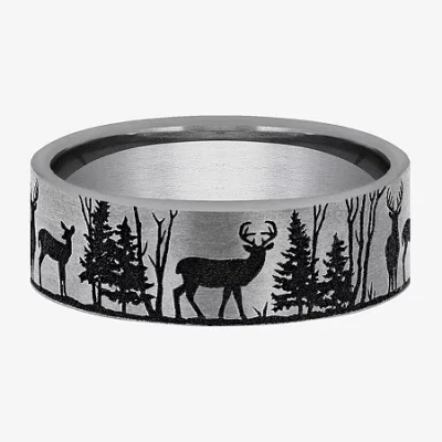Modern Bride Mens 7mm Tungsten Wedding Band In Gray
