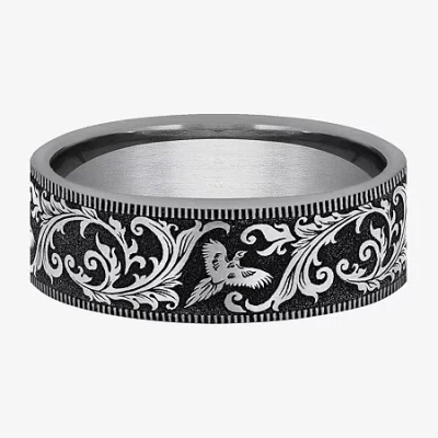 Modern Bride Mens 7mm Tungsten Wedding Band In Gray