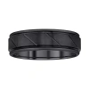 Modern Bride Mens 7mm Tungsten Wedding Band In Black
