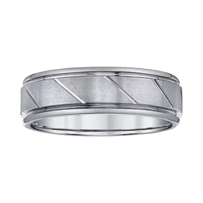 Modern Bride Mens 7mm Tungsten Wedding Band In Gray