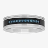 Modern Bride Mens 8mm 1/10 Ct. T.w. Black Diamond Tungsten Wedding Band In Multi