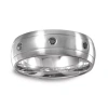 Modern Bride Mens 8mm 1/10 Ct. T.w. Natural Black Diamond Stainless Steel Wedding Band In Silver
