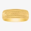 Modern Bride Mens 8mm 14k Gold Over Silver Wedding Band In Yellow