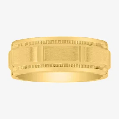 Modern Bride Mens 8mm 14k Gold Over Silver Wedding Band