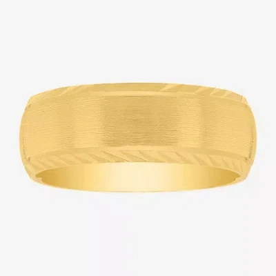 Modern Bride Mens 8mm 14k Gold Over Silver Wedding Band