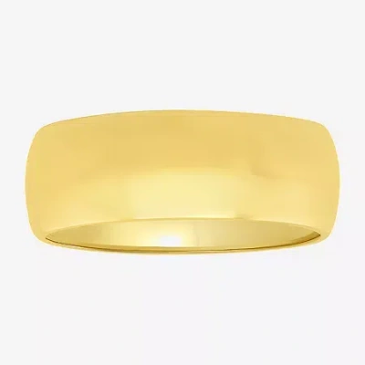 Modern Bride Mens 8mm 14k Gold Over Silver Wedding Band In Yellow