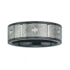 Modern Bride Mens 8mm 1/5 Ct.t.w. Natural Diamond Stainless Steel & Ceramic Wedding Band In Gray