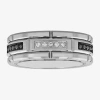 Modern Bride Mens 8mm 1/8 Ct. T.w. Diamond Tungsten Wedding Band In Transparent