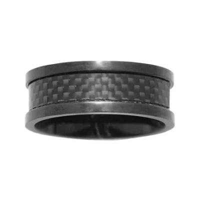 Modern Bride Mens 8mm Black Ceramic Wedding Band