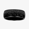 Modern Bride Mens 8mm Black Hammered Titanium Wedding Band In Black