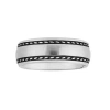 Modern Bride Mens 8mm Cobalt Wedding Band In Silver