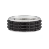 Modern Bride Mens 8mm Cobalt Wedding Band In Black