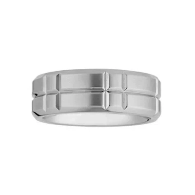 Modern Bride Mens 8mm Cobalt Wedding Band In Metallic
