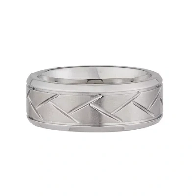Modern Bride Mens 8mm Cobalt Wedding Band In Metallic