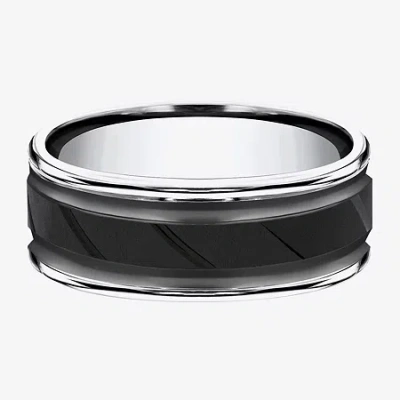 Modern Bride Mens 8mm Cobalt Wedding Band In Transparent