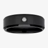 Modern Bride Mens 8mm Diamond Accent Black Diamond Tungsten Wedding Band In Black