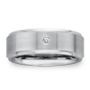 Modern Bride Mens 8mm Diamond-accent Cobalt Wedding Band In Metallic