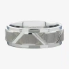 Modern Bride Mens 8mm Genuine Tungsten Wedding Band In Silver