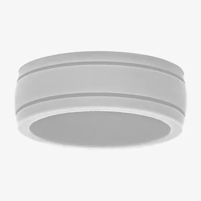 Modern Bride Mens 8mm Silicone Wedding Band In White