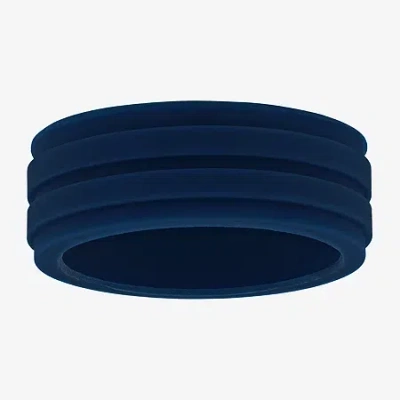 Modern Bride Mens 8mm Silicone Wedding Band In Blue