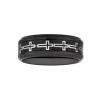 Modern Bride Mens 8mm Stainless Steel Cross Wedding Band In Black