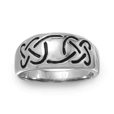 Modern Bride Mens 8mm Stainless Steel Wedding Band In Silver