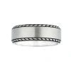 Modern Bride Mens 8mm Stainless Steel Wedding Band In Metallic