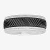 Modern Bride Mens 8mm Sterling Silver Wedding Band In Metallic