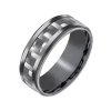 Modern Bride Mens 8mm Tantalum Carbon Fiber Inlay Wedding Band In Gray