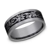 Modern Bride Mens 8mm Tantalum Titanium Wedding Band In Metallic
