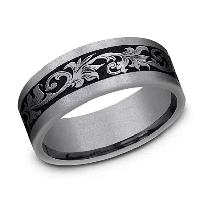 Modern Bride Mens 8mm Tantalum Titanium Wedding Band In Transparent