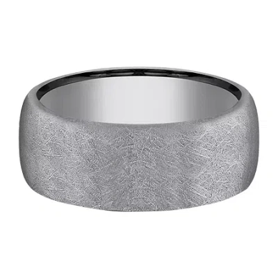 Modern Bride Mens 8mm Tantalum Wedding Band In Transparent