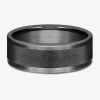 Modern Bride Mens 8mm Tantalum Wedding Band In Black
