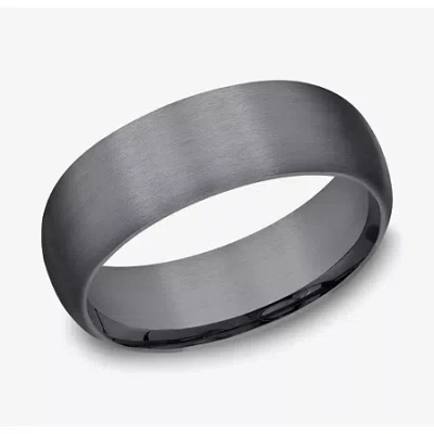 Modern Bride Mens 8mm Tantalum Wedding Band In Transparent