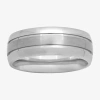 Modern Bride Mens 8mm Titanium Wedding Band In Silver