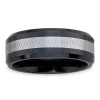 Modern Bride Mens 8mm Tungsten Carbide & Ceramic Wedding Band In Black