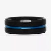 Modern Bride Mens 8mm Tungsten Wedding Band In Black