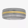 Modern Bride Mens 8mm Tungsten Wedding Band In Gray