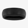 Modern Bride Mens 8mm Tungsten Wedding Band In Black