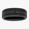 Modern Bride Mens 8mm Tungsten Wedding Band In Black
