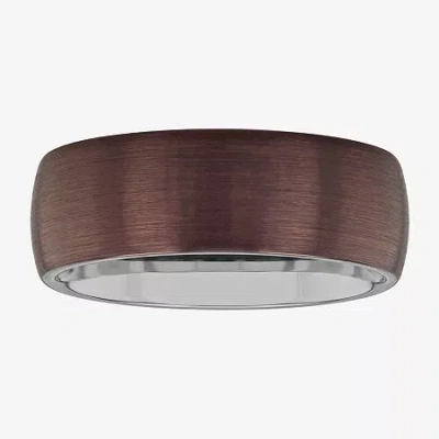 Modern Bride Mens 8mm Tungsten Wedding Band In Brown