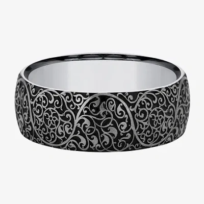 Modern Bride Mens 8mm Tungsten Wedding Band In Gray