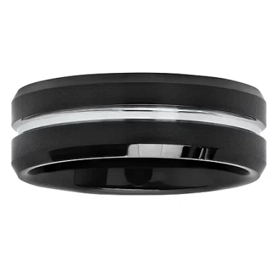 Modern Bride Mens 8mm Tungsten Wedding Band In Multi