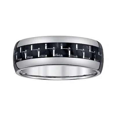 Modern Bride Mens 8mm Tungsten Wedding Band In Transparent
